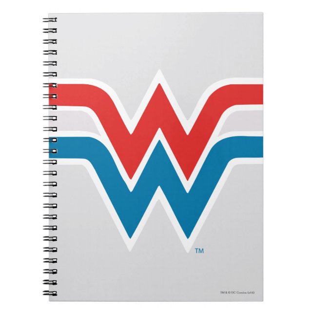 Carnet Wonder Woman logo rouge blanc et bleu (Devant)