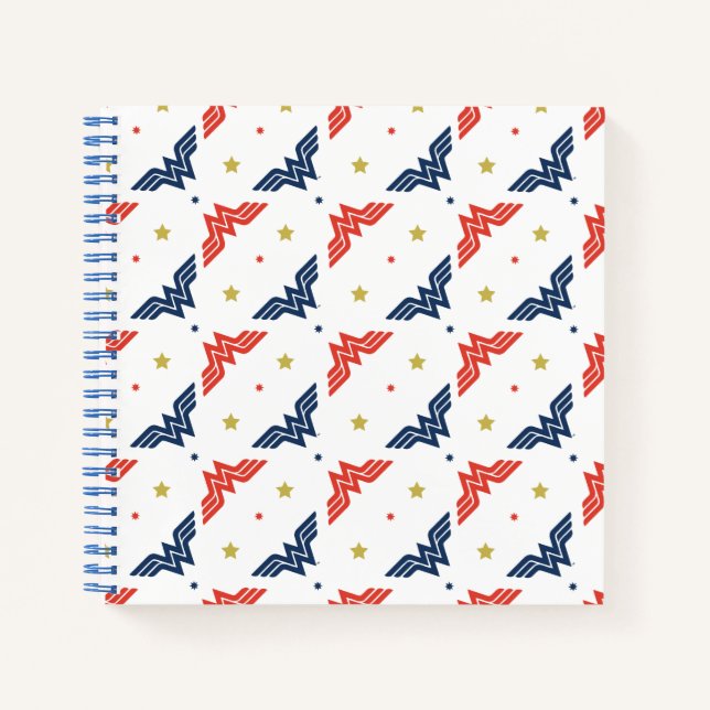 Carnet Wonder Woman Red & Blue Logo Pattern (Devant)