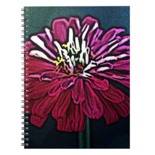 Carnet Woodcut Zinnia