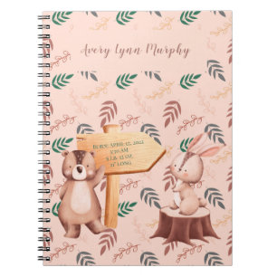 Carnet Woodland BABY RECORD livre, notes pour bébé