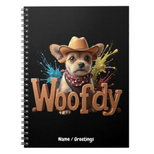 Carnet Woofdy Funny Western Cowboy Chien au Texas