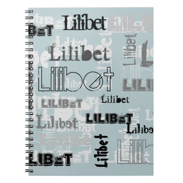 Carnet Wordcloud moderne Garçons Filles NOM Personnalisé (Devant)