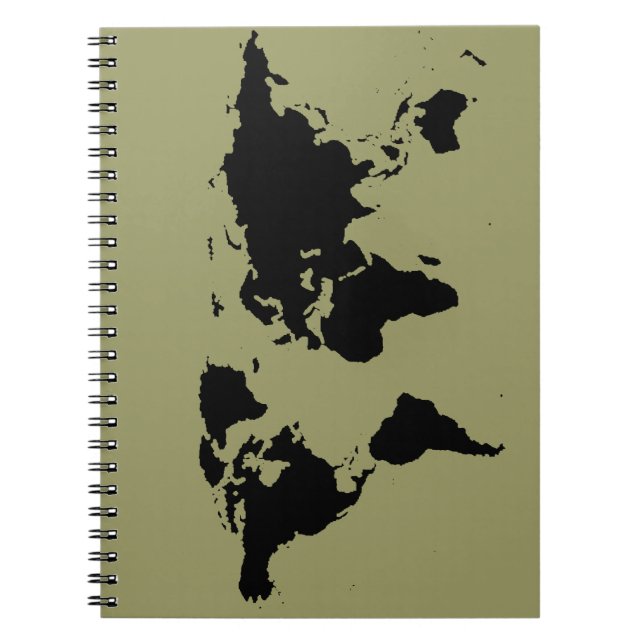 Carnet world black graphic map (Devant)