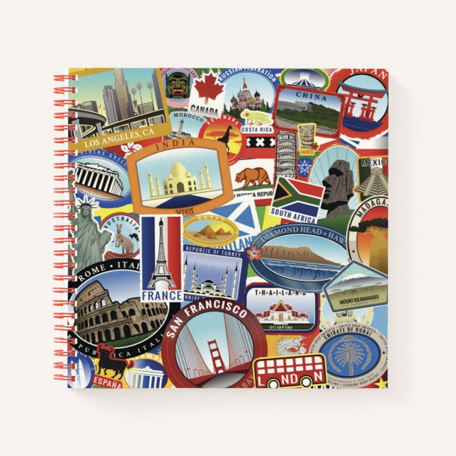 Carnet World Travel Motif (Devant)