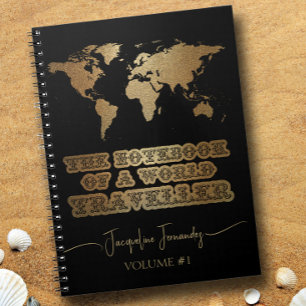 Carnet World Traveller Parties scintillant Gold