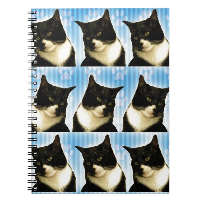 Carnet Wow fun Tuxedo Cat Love Cute Photo Motif (Devant)