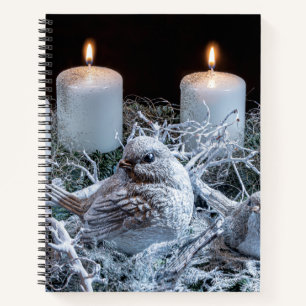 Carnet Wreath de l'Avent blanc