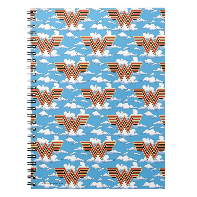 Carnet WW84 | Retro Comic Wonder Woman Logo Motif Cloud (Devant)