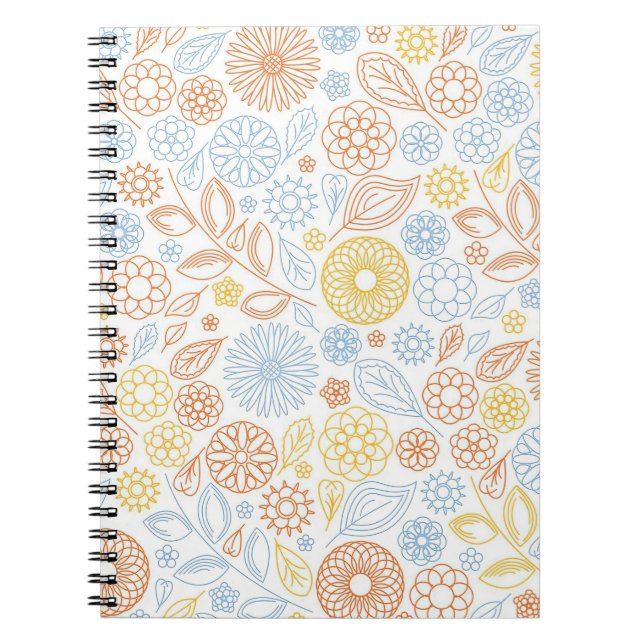 Carnet Xmas Gift Abstract Flowers On White (Devant)