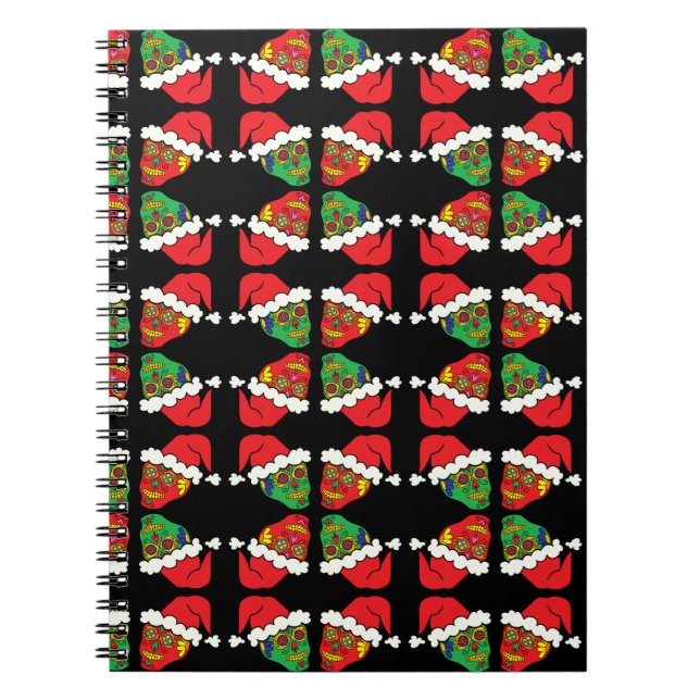 Carnet Xmas Santa Sugar Skulls (Devant)