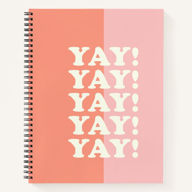 Carnet Yay ! Pink et corail inspirant (Devant)