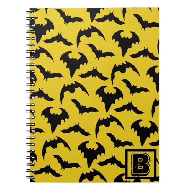 Carnet Yellow & Black Bats Halloween (Devant)