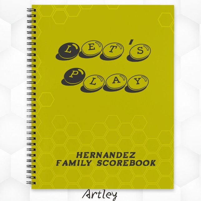 Carnet Yellow Gray Family Name Board Game Scorebook (Créateur téléchargé)