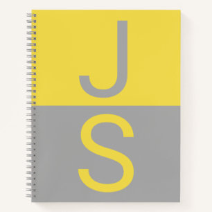 Carnet Yellow & Grey Modern Initials monogram