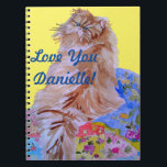 Carnet Yellow Quilt Fluffy Cat cats girls name Notebook<br><div class="desc">Yellow Patchwork Quilt Fluffy Cat cats girls name Notebook. This notebook would make such a welcome gift for any garden or cat lover. Designed from my original watercolor paintings.</div>