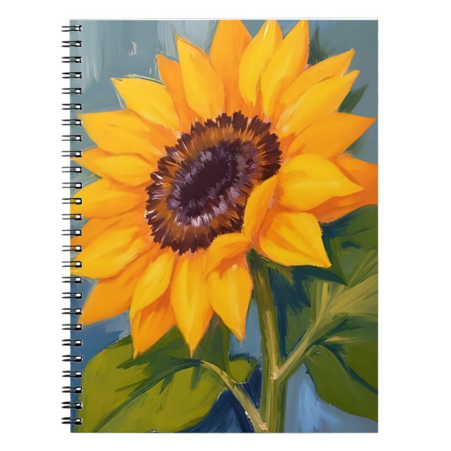 Carnet Yellow Sunflower Bright Watercolor Floral (Devant)