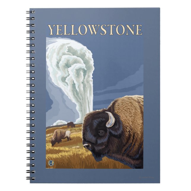 Carnet YellowstoneBison avec la vieille foi (Devant)