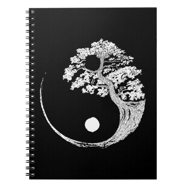 Carnet Yin Yang Bonsai Tree Japonais Bouddhiste Zen (Devant)