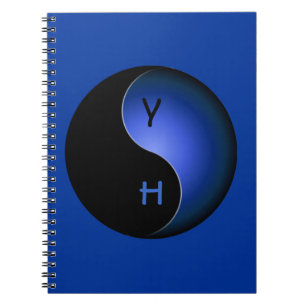 Carnet yin yang monogram - blue