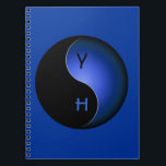Carnet yin yang monogramme - bleu<br><div class="desc">Yin yang conçoit pour customiser avec votre monogramme et votre autre moitié'.</div>