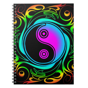 Carnet Yin Yang Psychedelic Rainbow Tattoo