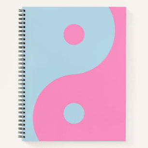 Carnet Yin Yang vintage Rose Et Bleu