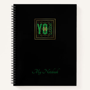 Carnet YO LUSH logo ventilateur noir