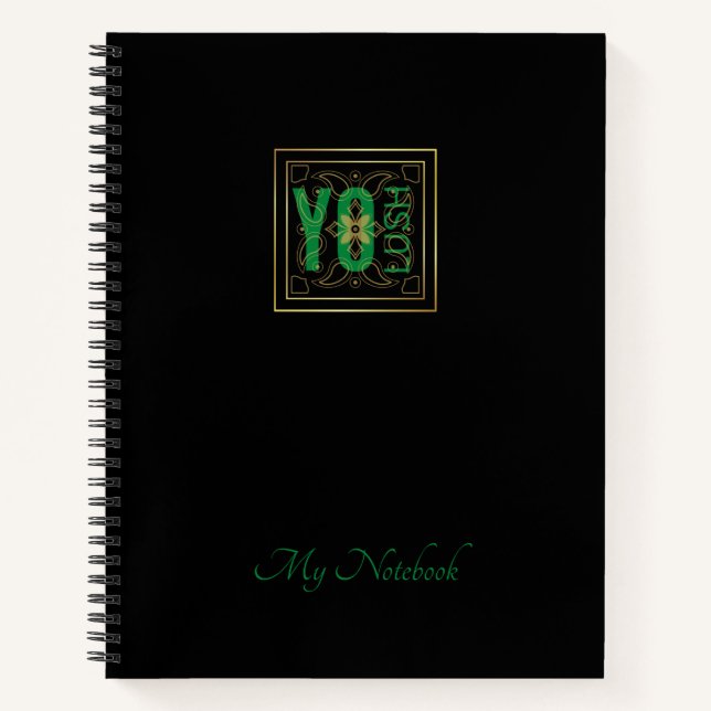 Carnet YO LUSH logo ventilateur noir (Devant)