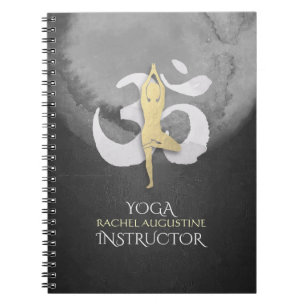 Carnet Yoga Instructeur Aquarelle Méditation Pose OM SIGN