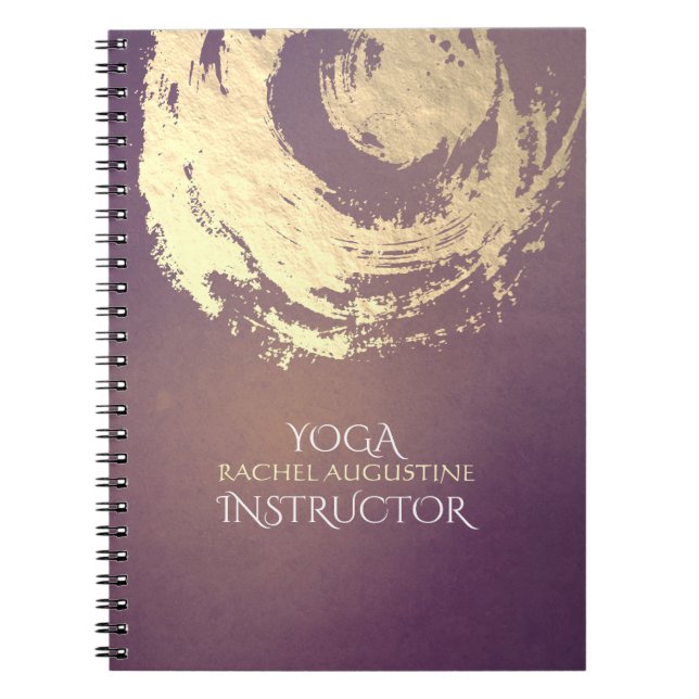 Carnet Yoga Méditation Instructeur Purple Gold ZEN Symbol (Devant)