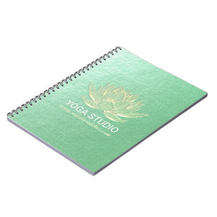 Carnet YOGA Studio Méditation Reiki Instructeur Gold Lotu