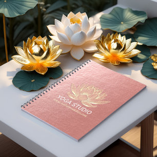Carnet YOGA Studio Méditation Reiki Instructeur Gold Lotu