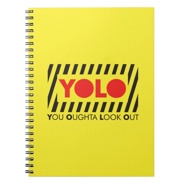 Carnet YOLO avec la précaution rouge (Devant)