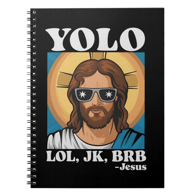 Carnet YOLO LOL MDR A+ Jésus drôle de Pâques (Devant)