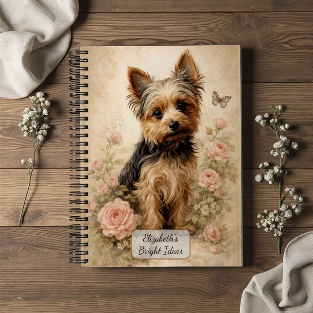 Carnet Yorkshire Terrier avec des Roses (Créateur téléchargé)