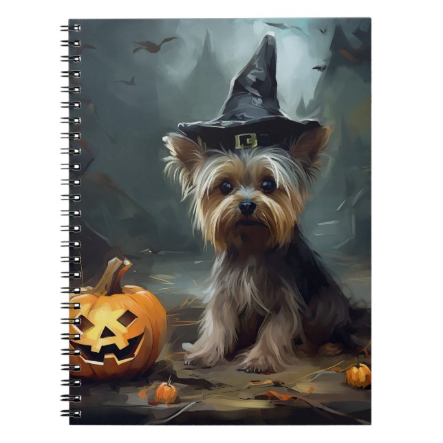 Carnet Yorkshire Terrier Citrouilles Halloween Épouvantab (Devant)
