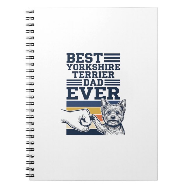Carnet Yorkshire Terrier Dad Fist Bump Vintage Vector Des (Devant)