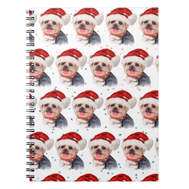 Carnet Yorkshire Terrier Dog Breed Christmas Stars (Devant)