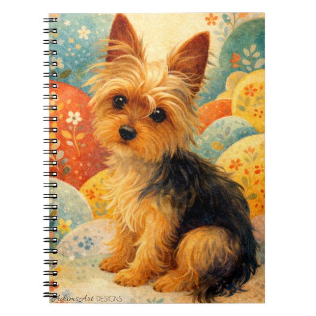 Carnet Yorkshire Terrier Floral Art (Devant)