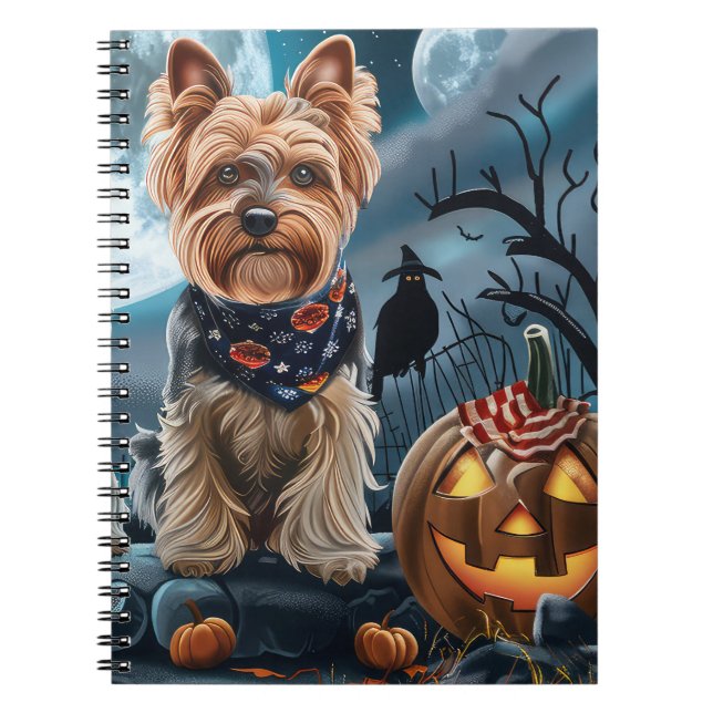 Carnet Yorkshire Terrier Halloween Éffrayant (Devant)