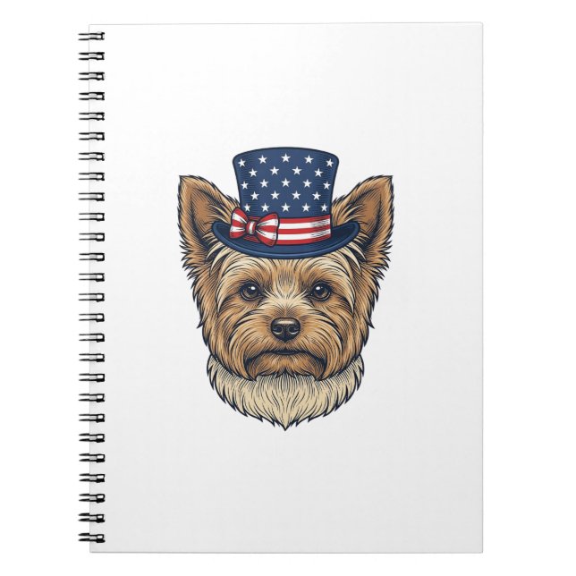 Carnet Yorkshire Terrier Patriotique Vintage (Devant)