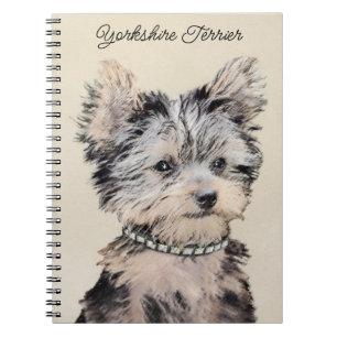 Carnet Yorkshire Terrier Puppy Peinture Chien original