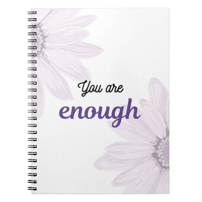 Carnet You Are Enough Floral Notebook | Purple Aesthetic  (Devant)