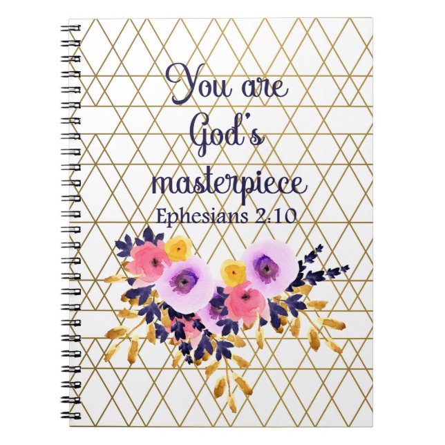 Carnet You Are God's Masterpiece Bible Verse Christian (Devant)