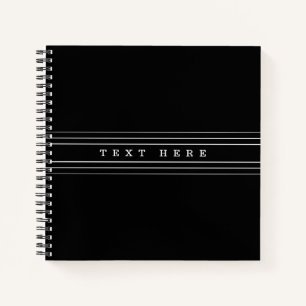 Carnet Your Custom Text & Modern Stripes Black & White