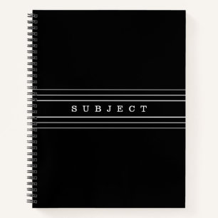 Carnet Your Custom Text & Modern Stripes   Black & White