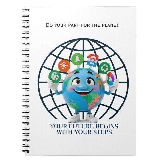 Carnet Your Future Your Steps Earth Day Sustainability (Devant)