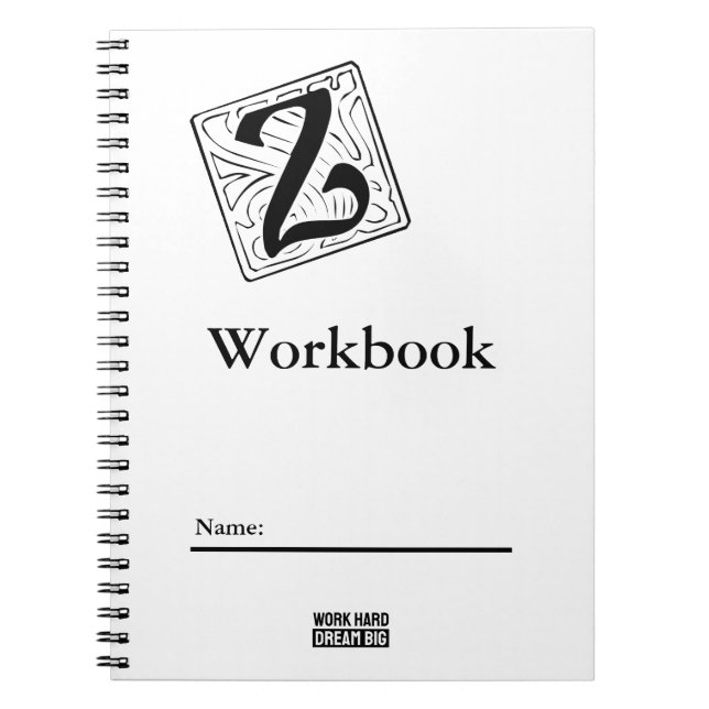 Carnet Z Monogramm Workbook noir et blanc (Devant)