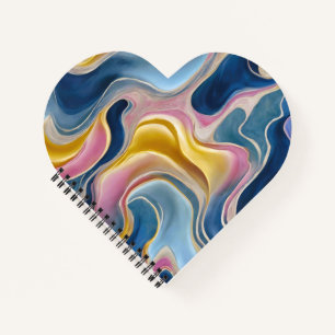 Carnet « Zahara ». Tourbillons de bleus, rose et sable