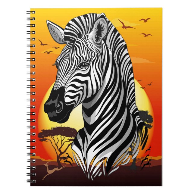 Carnet Zebra African Savanna Wild Animal (Devant)